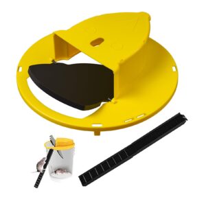 3 Sets Mouse Trap Bucket - Multi-Catch, Auto-Reset, Humane or Lethal Rat Trap - Mouse Traps Indoor for Home, Farm, Warehouse, Garage, Great Rat Traps, 5 Gallon Bucket Compatible(Yellow)