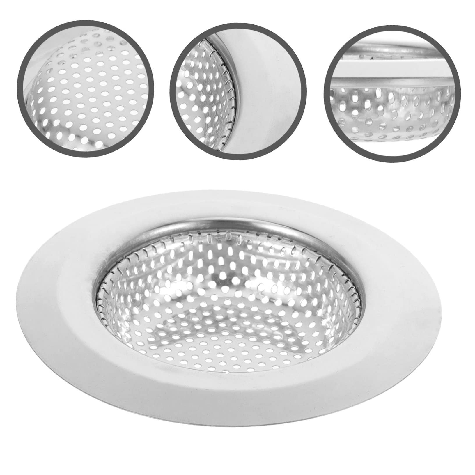 2pcs Sink Filter Bath Tub Hair Catcher Bath Sink Shower Clog Cover Kitchen Sink Draining Basket Kitchen Sink Drain Basket Toilet Sink Stainless Steel Filter Screen Broadside