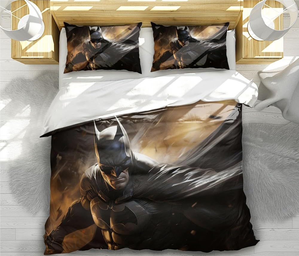 MattUi Kids Boy 3D Printed Bat Animal Bedding Soft Microfiber Quilt Sheet Set, Double Teen Bedroom Decor 1 Duvet Cover 2 Pillow Cases (1,Twin 68x86in + 20x30in)