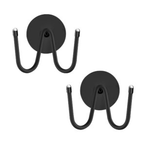 tonlea 2 pack coat hooks for wall, stainless steel coat rack wall mount for hanging coat, scarf, hat, key (black)