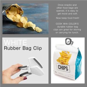 Large Clips, Set of 5 Large Clips, clips for chip bags, clips for dog food bags, clip for chip bags, clips for bread bags (5 units white)