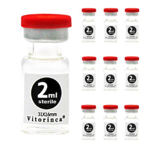 vitorinca 2ml sterile glass vials, 10 packs-2ml sterile empty vial with self-healing injection port and flip top cap, sterile package, for use in sterile preparations and laboratory study