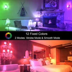 ILC E17 LED Light Bulbs (40w Equivalent) 5W, Color Changing RGB, 5700K Daylight White, 12 Colors 2 Modes Timing with Remote Control (4 Pack)