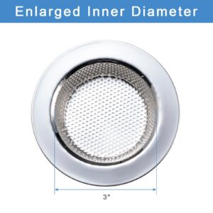 Honmein 3 Pcs Sink Strainer for Most Kitchen Sink Drain Basket, Upgraded Double-Layer Safe Design Kitchen Sink Strainer (Outer Diameter 4.5 Inch)