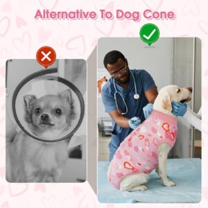 Kuoser Dog Surgery Recovery Suit, Valentine's Day Dog Surgical Recovery Suit for Female Male Dogs, Dog Onesies for Small Dogs, Pet Surgical Suit for Spay Neuter Dog Cone Alternative