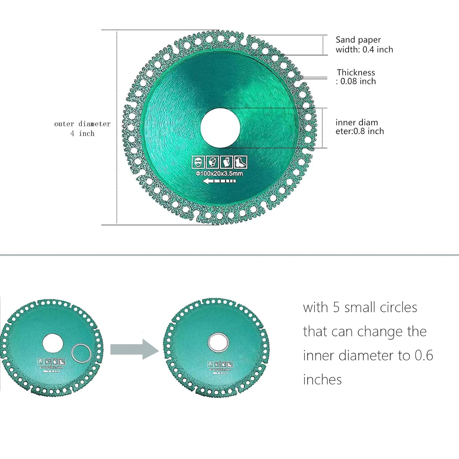 Indestructible Disc for Grinder, Upgraded Angle Grinder Cutting Disc, Ultra-Thin Saw Blade Diamond Cutting Wheels, Cutter Saw for Glass Wood Stone Metal Ceramic Tile Inner Hole 20mm (5Pcs)