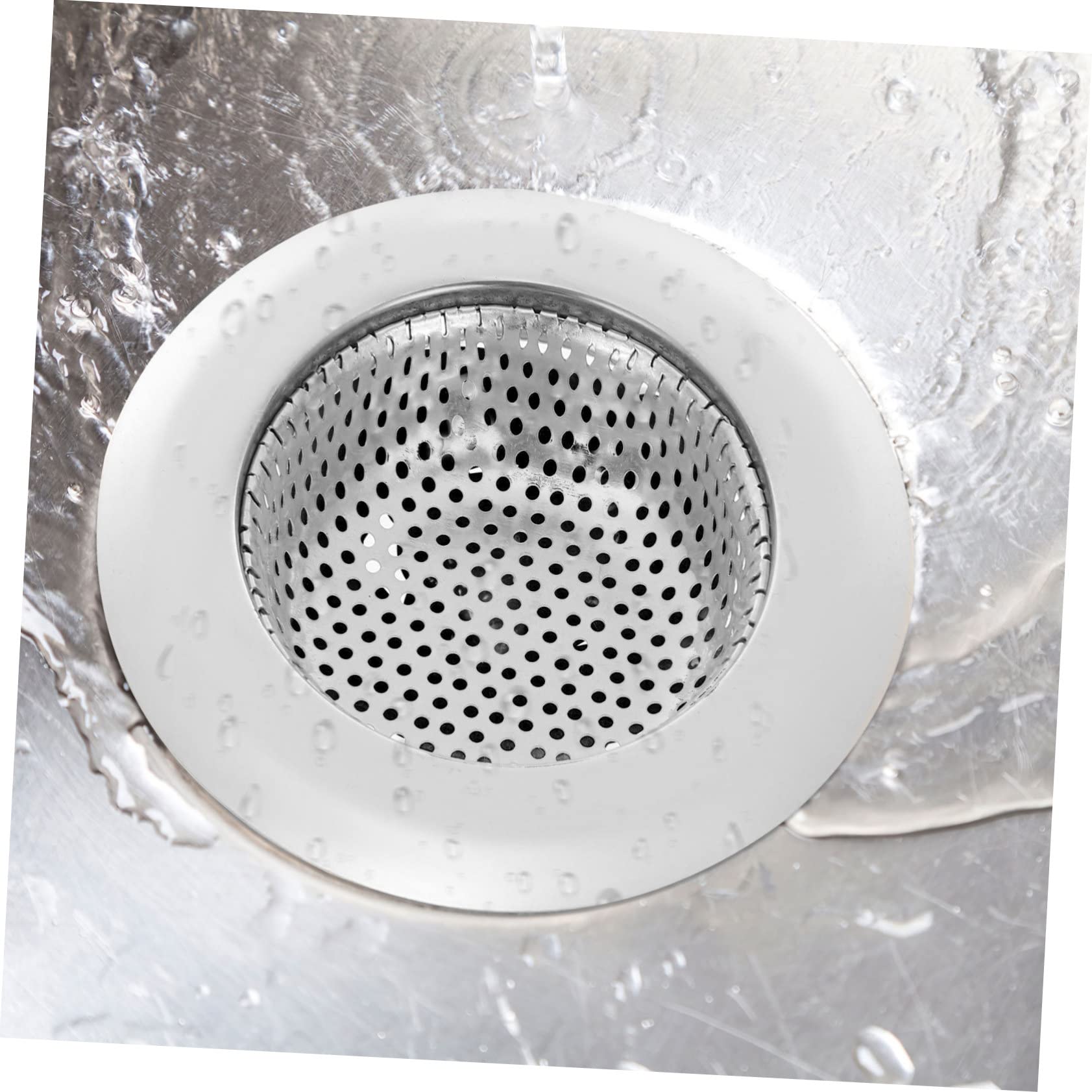 2pcs Sink Filter Bath Tub Hair Catcher Bath Sink Shower Clog Cover Kitchen Sink Draining Basket Kitchen Sink Drain Basket Toilet Sink Stainless Steel Filter Screen Broadside