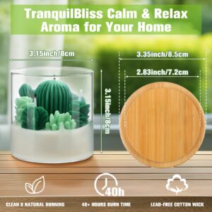 Tondiamo Succulent Cactus Candles Gift, 3.15 inch Scented Decorative Cactus Candles Terrarium Plant Candles Votive Candles for House Warming Wedding Baby Shower Spa Home Decoration Christmas Gifts