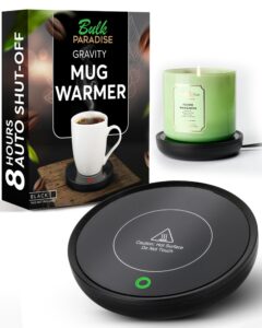 coffee mug warmer - compact coffee cup warmer for desk with auto on/off - multipurpose electric candle warmer plate & coffee warmer for desk, durable, safety auto-shutoff - perfect for home & office