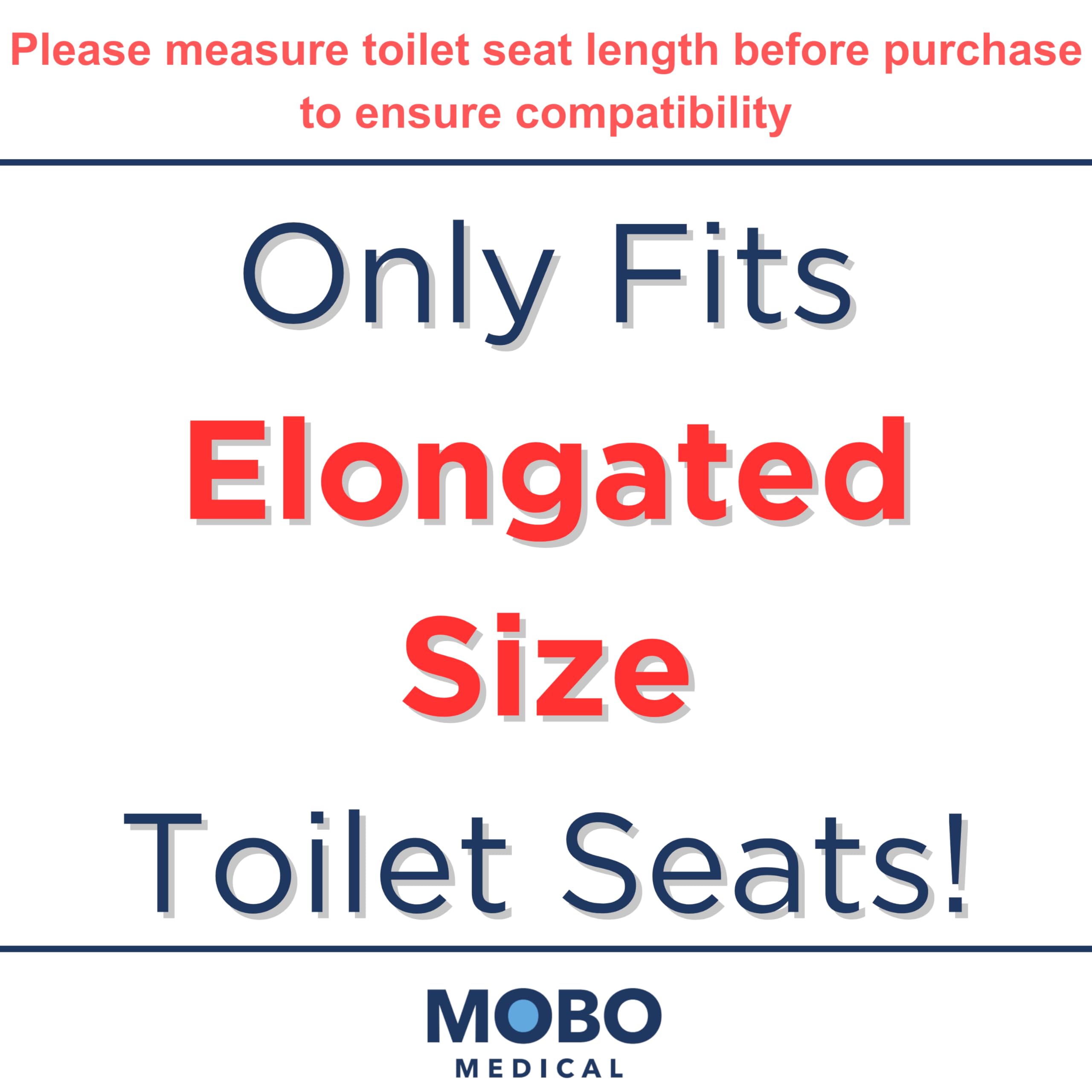 Heavy Duty Elongated Toilet Seat Riser, Easy to Install - 3.5" Lift - 300 lbs Capacity, Premium Padded Support Handles