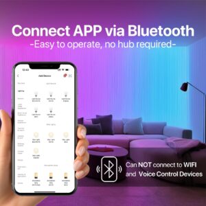 ORALUCE Bluetooth Smart Light Bulb A19 E26,9W LED Light Bulb Color Changing APP Dimmable, 60W Equivalent RGBCW LED Bulb 900 Lumens Multicolor,1P (No WiFi Connection)