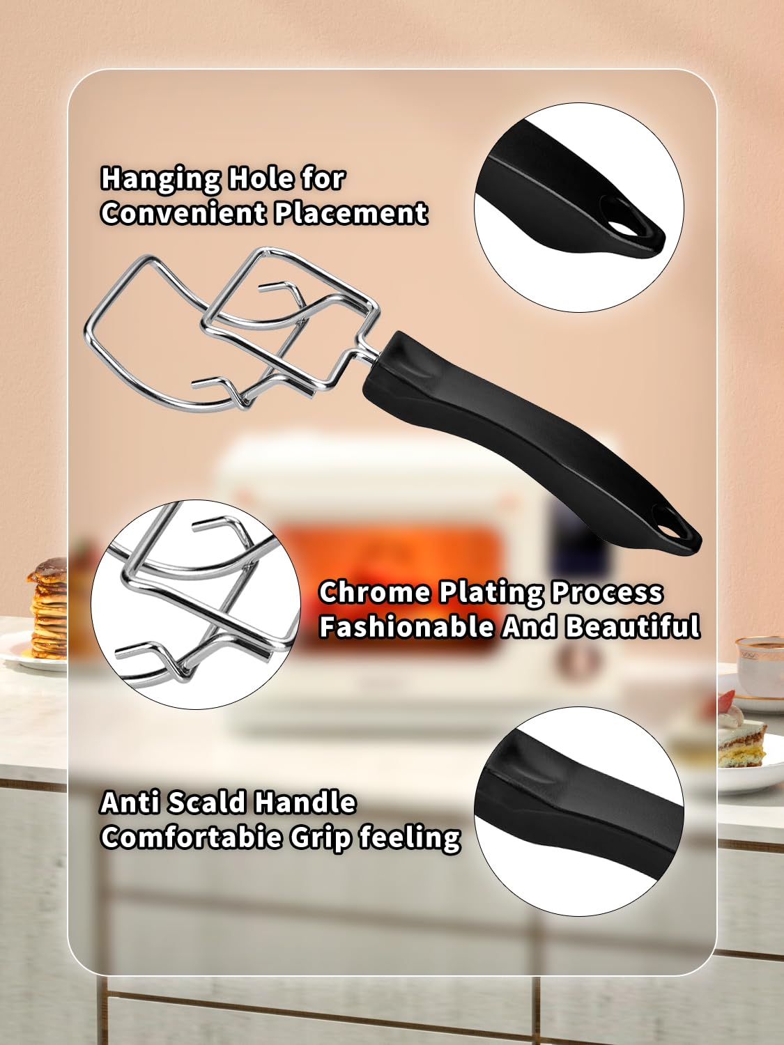 JUNTIANZE 2 Pcs Air Fryer Convection Toaster Oven Tray Extractor,Oven Tray Handle, Oven Rack Pull Tool,Grills Clip, Oven Clip,Be suitable for Air Fryer, Toaster Oven,Used to Quickly Remove