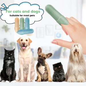 Dog Toothbrush, 4 Pack Dog Tooth Brush, 360° Cleaning Finger Toothbrush for Dogs, Food Grade Silicone Dog Finger Toothbrush Fits Most Fingers, Toothbrush for Dogs & Cats Dental Care