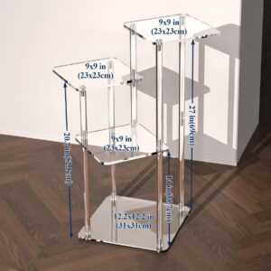 NiHome 4-Tier Clear Acrylic Side Table for Modern Homes, 27" High Easy Assembly Space-Saving Design, Versatile Use for Decor and Storage in Living Room, Bedroom, Office, Supports Up to 20 lbs Per Tier