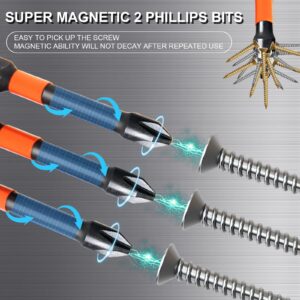 10-Pack Phillips Bits #2 Impact Magnetic 2 Phillips Bits- PH2 Bits Premium S2 Alloy Steel Phillips Head Drill Bits- Phillips Screwdriver Bits (2-Inch Long Phillips Bit Set) 1/4 Hex Shank Screw Bits