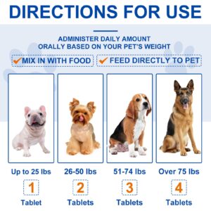 Omega 3 for Dogs, 180P Omega 3 Fish Oil Tablets for Dogs Supports Seasonal Allergies Relief, Itch Skin Relief & Promote Coat Health, Pet Dog Fish Supplements with Omega-3 6 9, Vitamin E - 180 Tablets