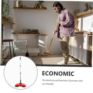 GRIRIW 3 1 Hand Push Sweeper for Home Cleaning (red) Floor