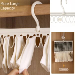 2-Pack Socks Drying Rack with 34 Clips Each, Space-Saving Hanger for Drying Socks and Underwear (2 Tier)