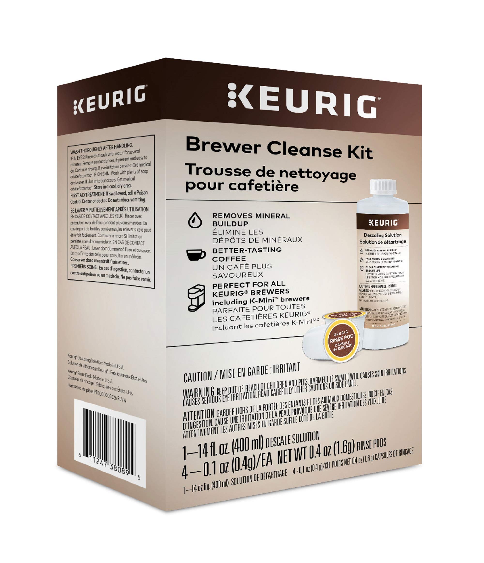 Keurig® K-Supreme Single Serve K-Cup Pod Coffee Maker & Brewer Cleanse Kit For Maintenance Includes Descaling Solution & Rinse Pods