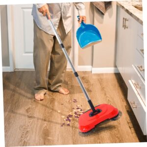 GRIRIW 3 1 Hand Push Sweeper for Home Cleaning (red) Floor