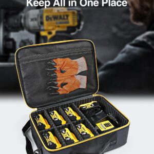 Luxtude Extra Large Battery Case for Dewalt/Milwaukee/Ryobi 12V/18V/20V Battery & Charger, Tool Battery Case for DEWALT Holds 20V 2.0/3.0/4.0/5.0/6.0/9.0-Ah Batteries, Adapter,Bag Only