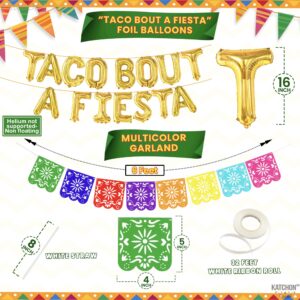 KatchOn, 30 PCS Taco Bout A Fiesta Decorations - Mexican Party Decorations | Mexican Banner, Taco Balloons | Fiesta Balloons for Fiesta Party Decorations, Taco Decorations | Taco Party Decorations