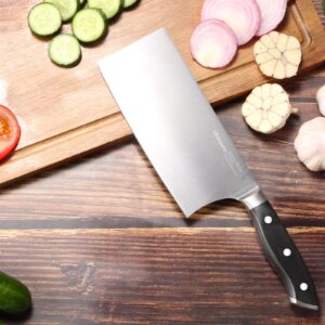 LAZIOPATER Chinese Chef's Knife, German Steel Blade, Ergonomic Handle, Gift Boxed, Professional Chef's Kitchen Knife, Chopping Vegetables Cleaver, Fruits and Meat Knife, Cooking Knife