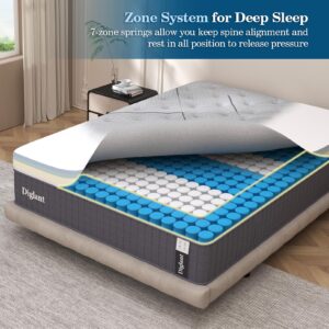 DIGLANT Queen Mattress, 14Inch Gel Memory Foam & 7-Zone Pocket Spring Queen Size Mattress, Medium Plush Hybrid Mattress in Box for Motion Isolation, Pressure Relief,CertiPUR-US, 60 * 80