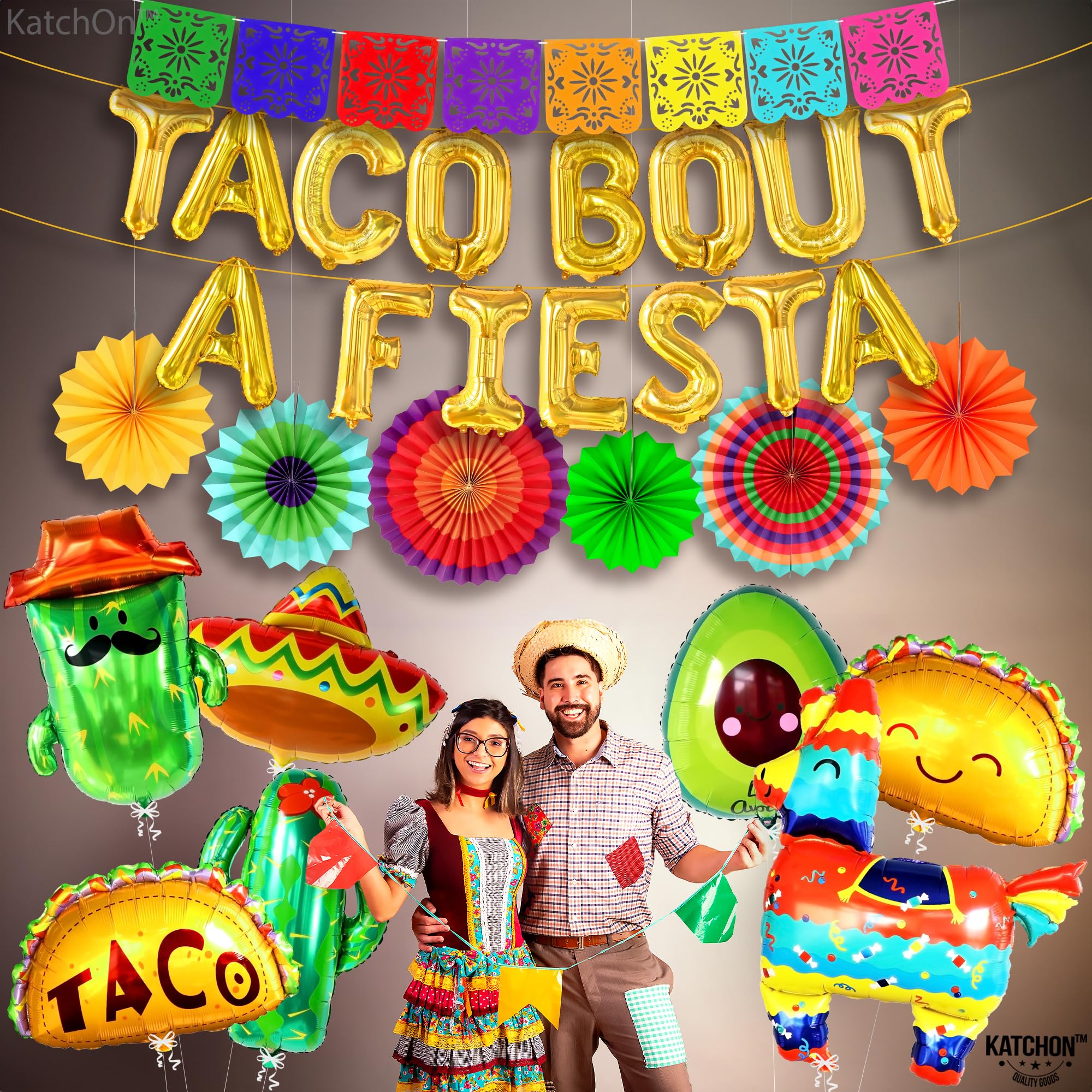 KatchOn, 30 PCS Taco Bout A Fiesta Decorations - Mexican Party Decorations | Mexican Banner, Taco Balloons | Fiesta Balloons for Fiesta Party Decorations, Taco Decorations | Taco Party Decorations