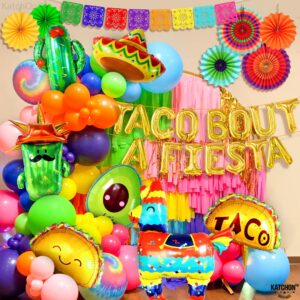 KatchOn, 30 PCS Taco Bout A Fiesta Decorations - Mexican Party Decorations | Mexican Banner, Taco Balloons | Fiesta Balloons for Fiesta Party Decorations, Taco Decorations | Taco Party Decorations