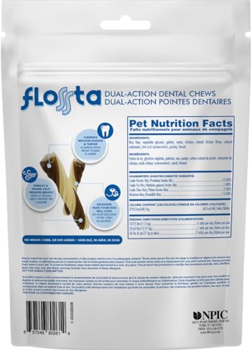 N-Bone FLOSSta Dual Action Dental Chews Chicken Flavor, 6.4-oz Bag