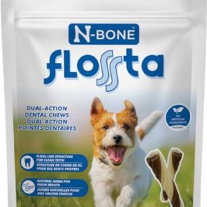 N-Bone FLOSSta Dual Action Dental Chews Chicken Flavor, 6.4-oz Bag