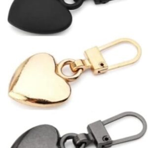 5Pcs Multicolor Journey Studio Heart Shaped Zipper Pull Replacement Metal Zipper Backpack Zippers Mend Fixer Repair for Coats Jackets Pants Luggage,Fasteners, Sewing Notions and Supplies