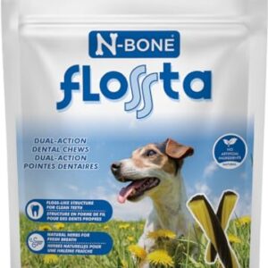 N-Bone FLOSSta Dual Action Dental Chews Mint Flavor, 6.4-oz Bag