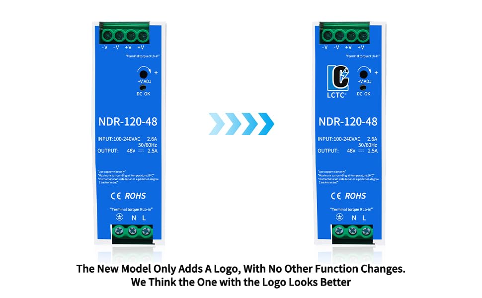 48V Power Supply NDR120-48;Input 100-240VAC;Output:48V 2.5A;110V 120V 220V Both;Din Rail