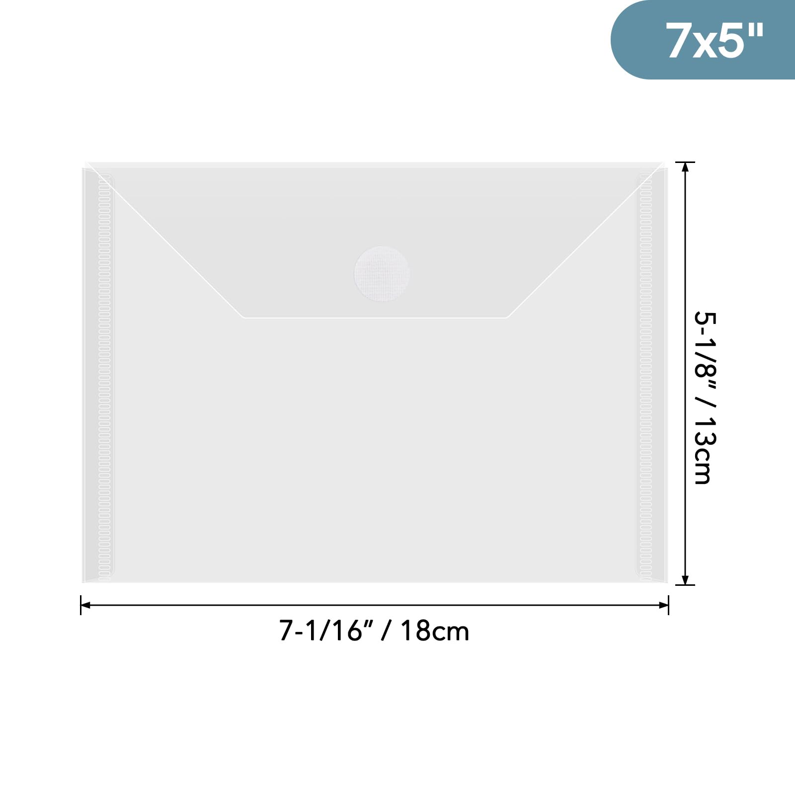 Briartw 20 Storage Envelopes Hook and Loop Closure,7x5" Resealable Plastic Envelopes Pockets for Cutting Dies Stencil Crafts Organizer Holder,Clear Storage Bag for Clear Stamp,Die Cuts,Photos