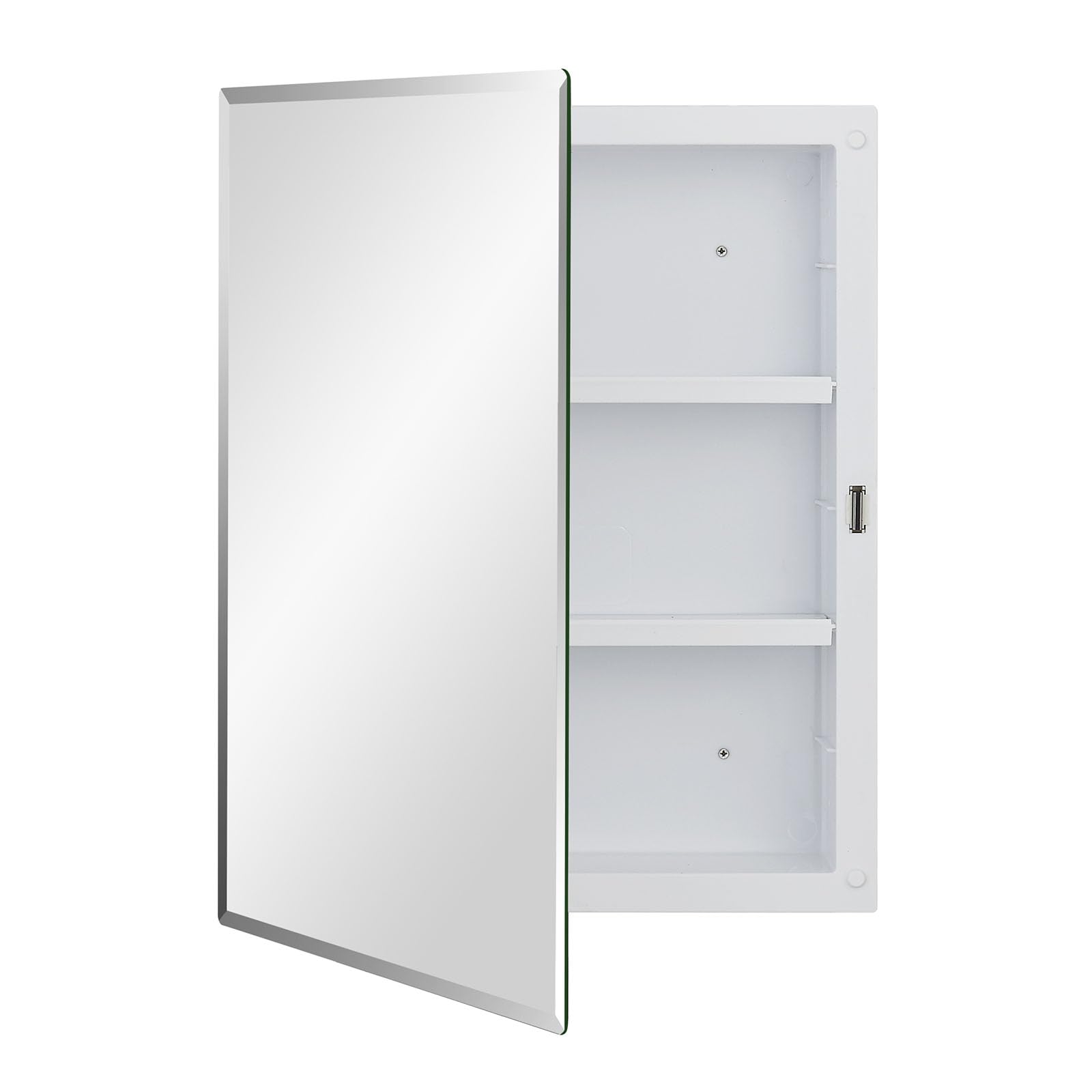 IDYLLOR Plastic Medicine Mirror Cabinet for Bathroom 16 x 20 inch, Surface and Recessed Mount