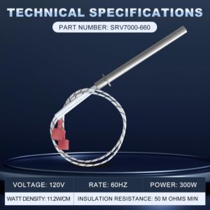 Protalwell SRV7000-660, Igniter Replacement for Pelpro PP130, PP150, PP60, PP70, PPC90, TSC90& Pleasant Hearth PH35PS, PH50PS, PH50CABPS& Quadra-fire Outfitter Pellet Stoves, Ignition