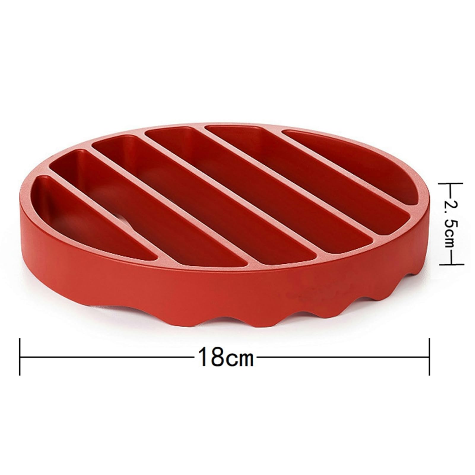 jyibinee Roasting Rack, Non-stick Silicone Baking Rack, Reusable Round Grill Insulation Mat for Home Kitchen Red