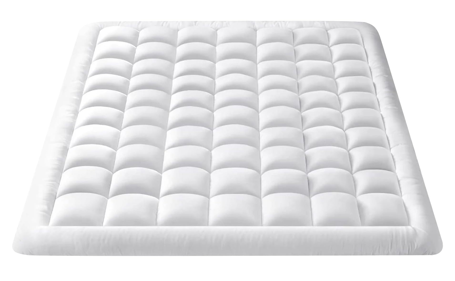 Full Size- 1 Piece 850 GSM Down Alternative 3 Inch Thick Upto 25" Deep Pocket Fitted Mattress Topper Protector Extra Soft Comfortable Sleep for All Season- Full(54X75 Inche), White