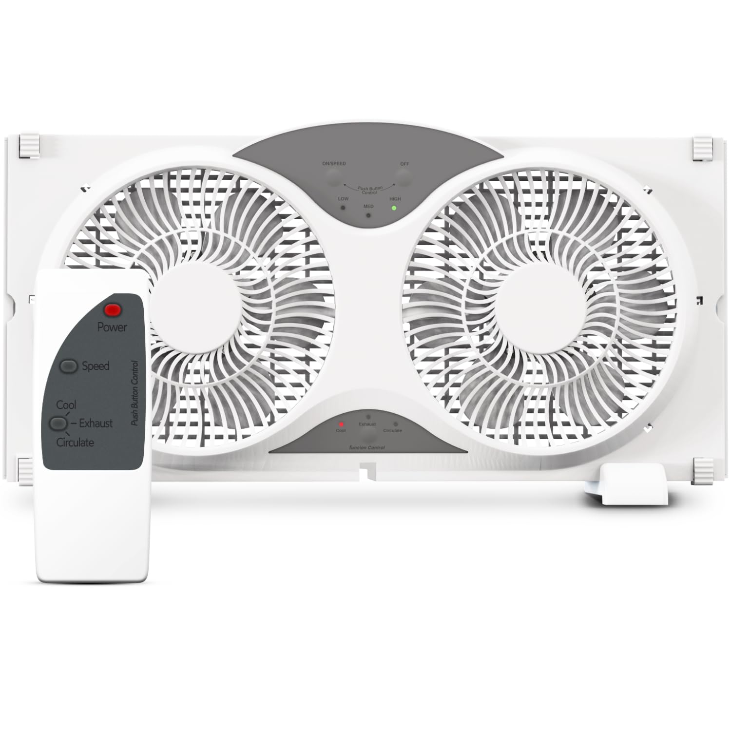 Craig Dual Window Fan with Reversible Airflow - Perfect Window Fans for Home Bedroom, Exhaust & Intake Options, Remote Controlled