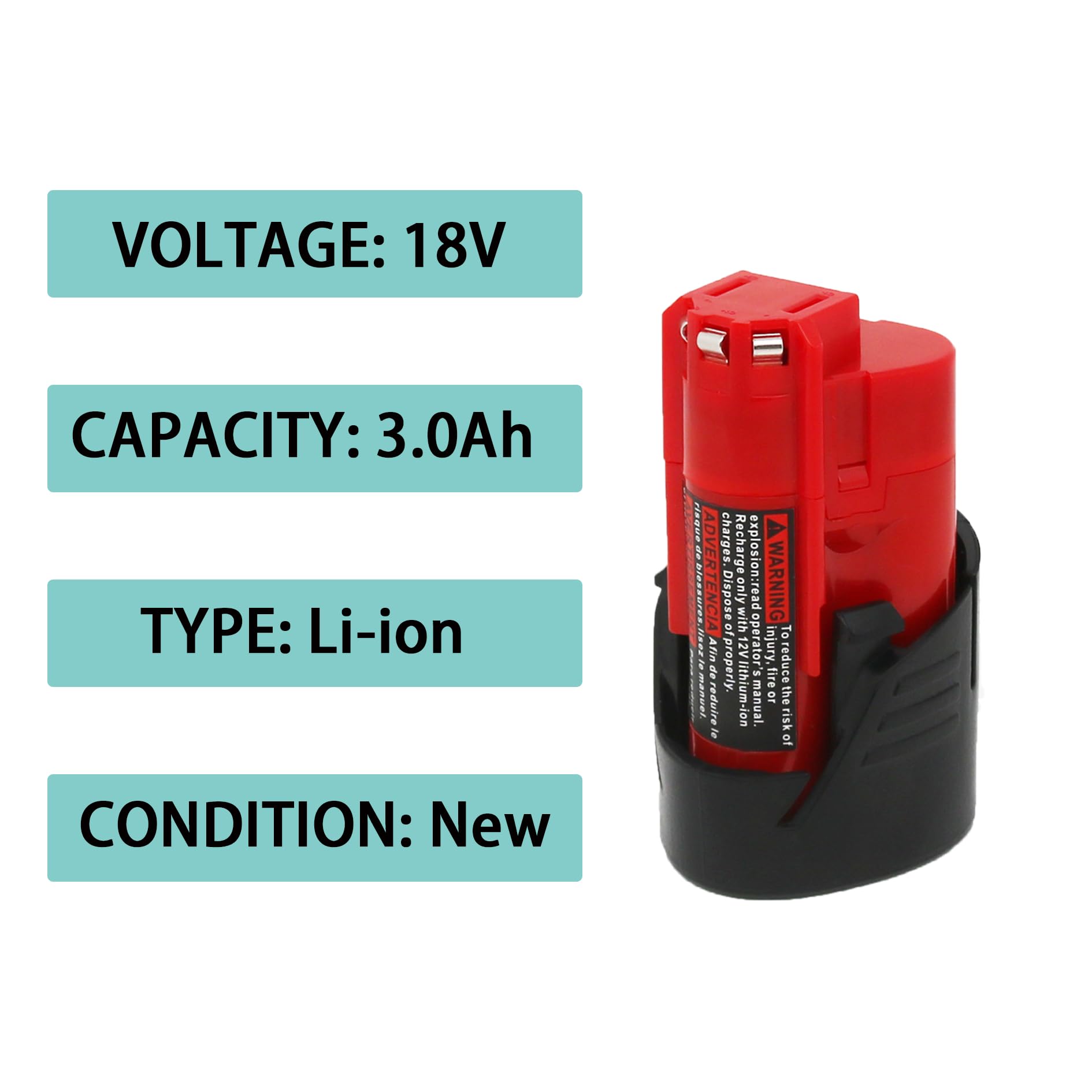 OYRMIL 2 Packs 3Ah Battery Replaced for Milwaukee M12 Battery, Compatible with All M12 Cordless Tools- Supplied 48-11-2411 48-11-2420 48-11-2401 and 1*N12 Battery Charger