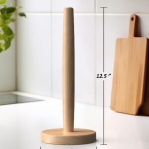 CHAUNCEY HOME Wooden Paper Towel Holder Stand - Kitchen Paper Hanger Rack Bathroom Towel Roll Stand Organizer Simply Standing Countertop Paper Roll Holder, WPTH, Large