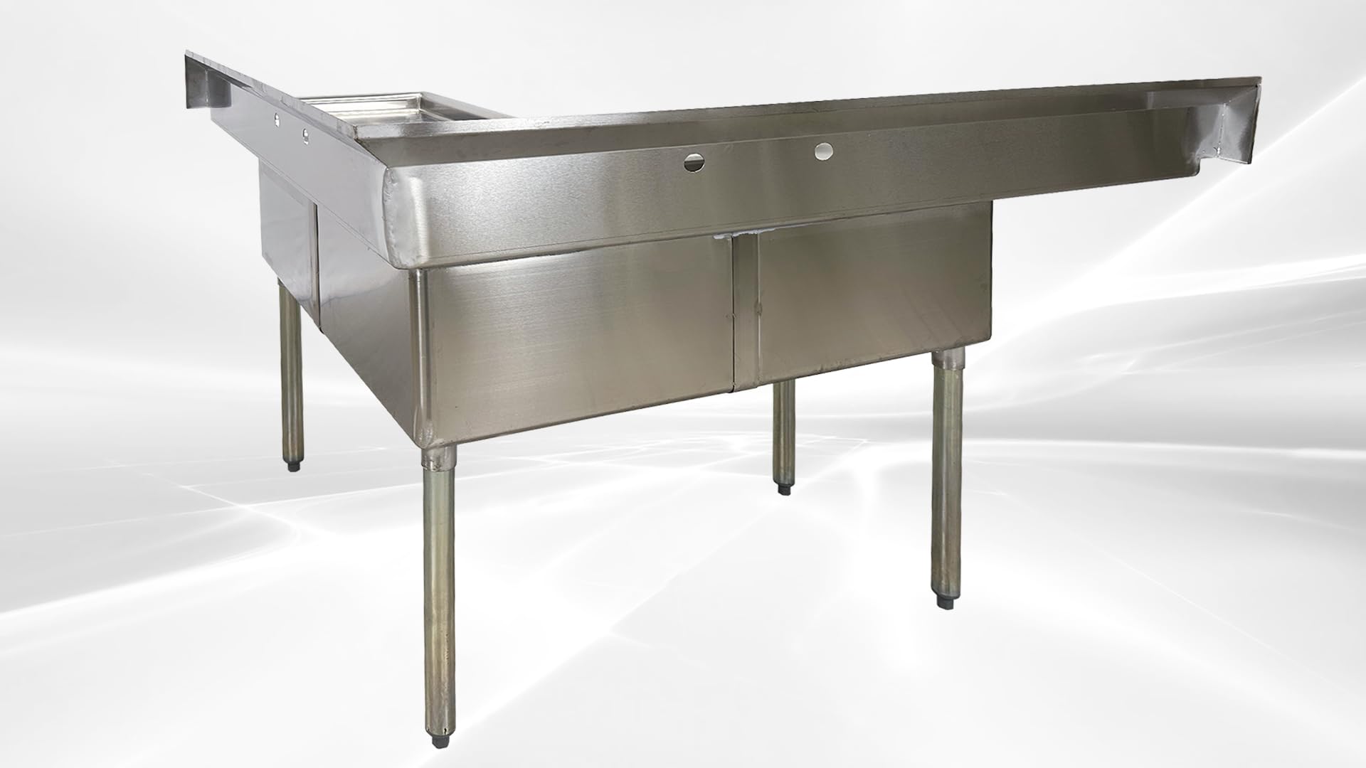 Commercial 3 Compartment Corner Sink, Stainless Steel Kitchen Restaurant ETL NSF