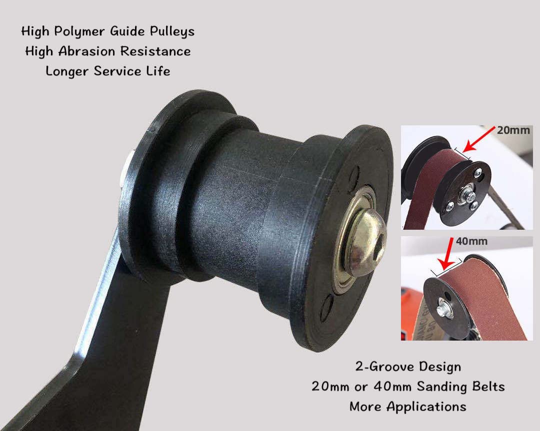 5/8-11 UNC Angle Grinder Belt Sander Adapter, Angle Grinder Attachment, Pipe Tube Bracket Accessory Grinder Bearing Sanding Support Tool for Polishing Rust Removal 20-40mm Belt