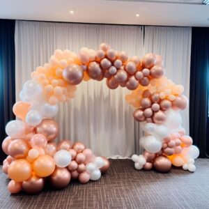 YUNGSUN Balloon Garland Arch Kit, 200Pcs Retro Boho Neutral Nude Cream Peach Champagne Latex Balloons for Coquette Bridal Baby Shower Birthday Gender Reveal Party Decorations