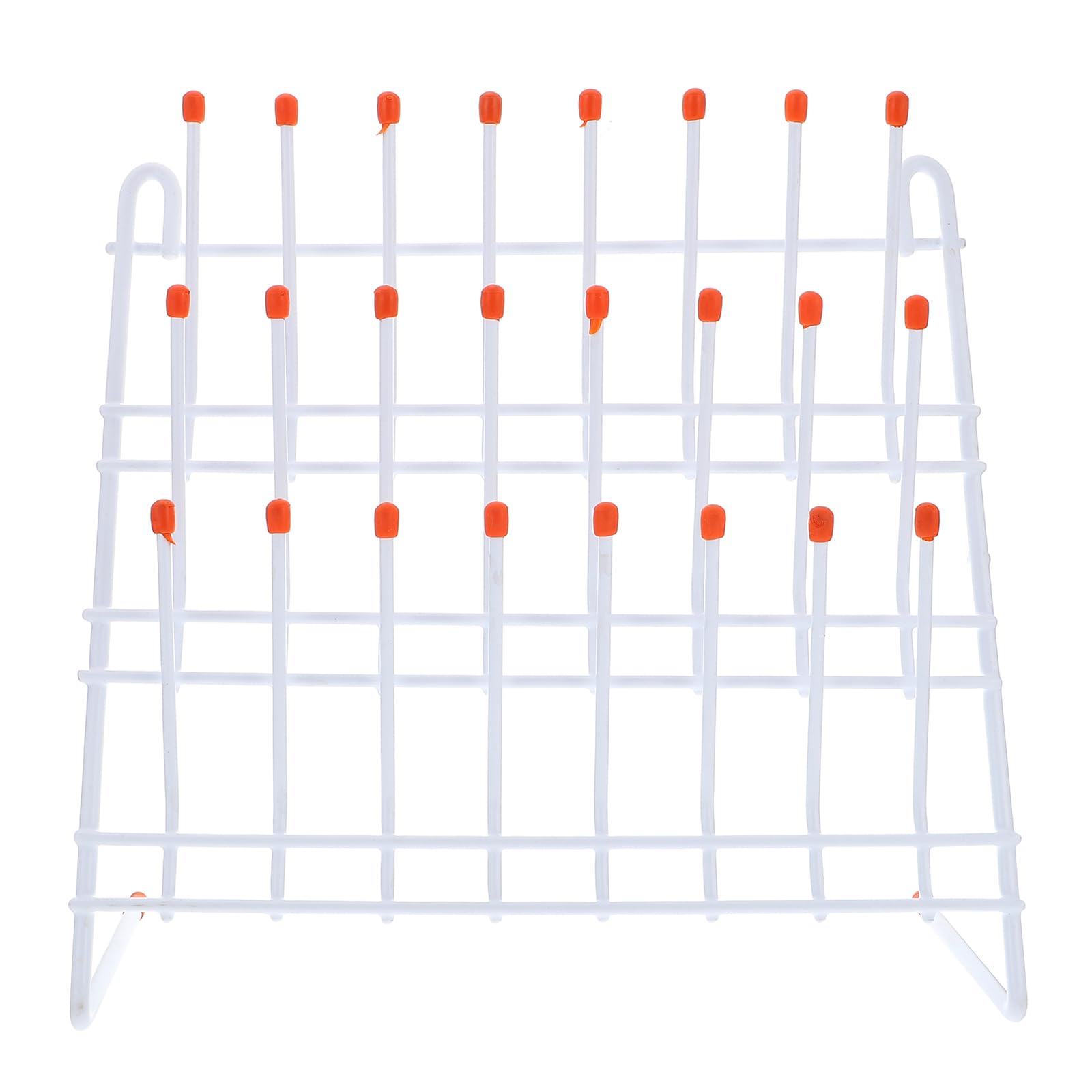 Drying Rack for Lab, 24 Pegs Metal Drain Rack Wall Mount Storage Holder, Lab Dry Clean Rack for Beaker Test Tube Glassware Water Cup Towels, White