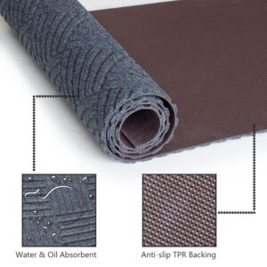 SUWUYUE Runner Rug Non Slip, 1FT x 5FT Washable Area Rug Indoor Outdoor Rubber Back Carpet Mat for Hallway Kitchen Entryway Laundry Room Foyer Balcony Living Room, Grey