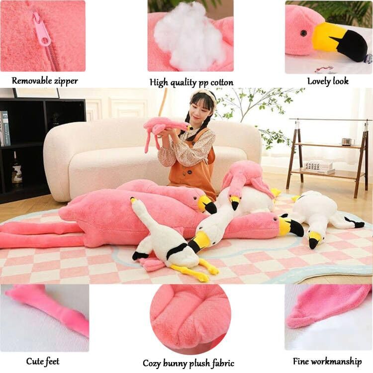 XQEYNT 27" Flamingo Stuffed Animal,Flamingo Plush Pillow,Flamingo Gifts,Pink Flamingo Soft Plush Doll Toys,Gift for Kids and Adults（Pink）