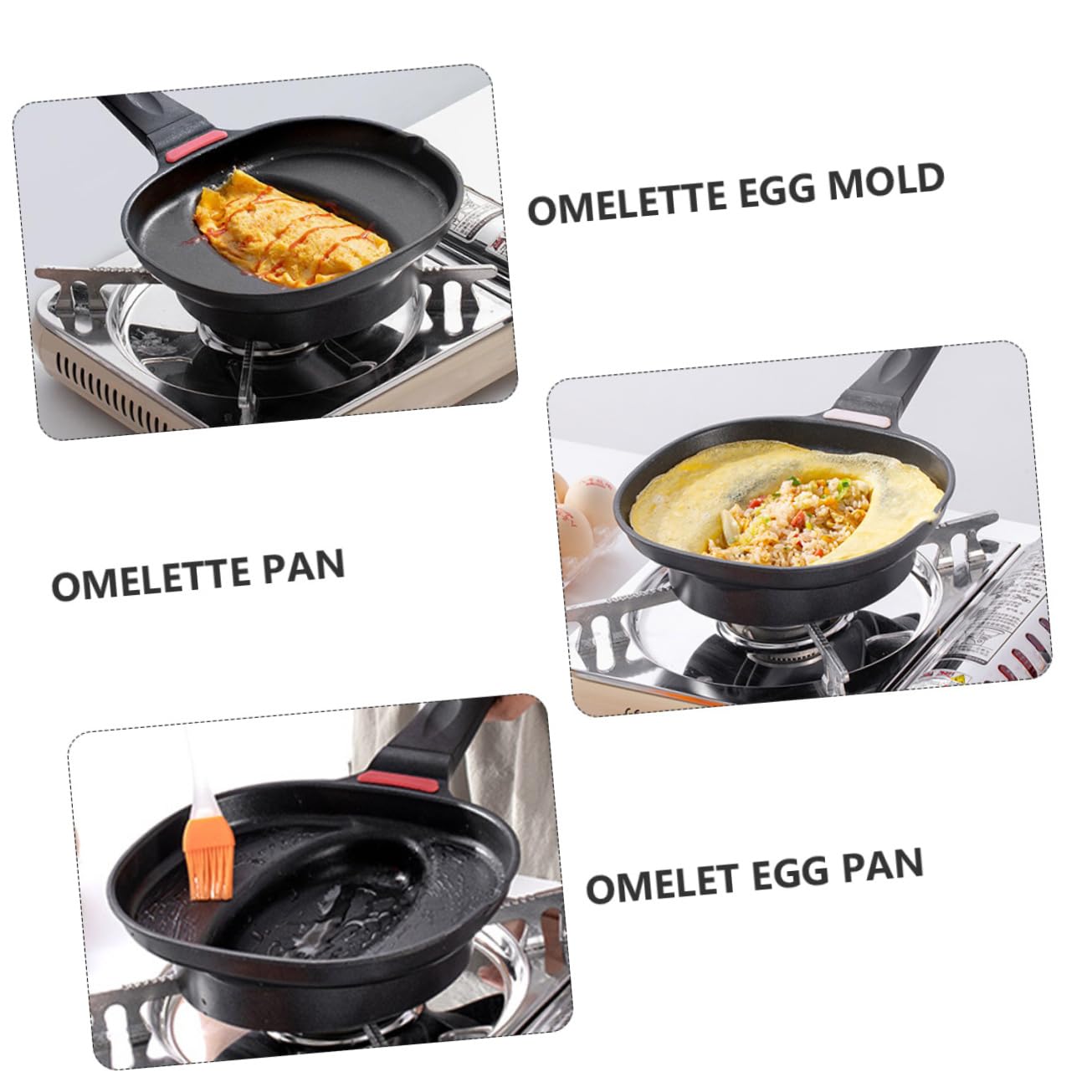 MAGICLULU 1pc Omurice Pot Outdoor Cooking Pan Iron Egg Nonstick Egg Pan Skillet Pan Pancake Molds Toaster Oven Pan Japanese Omelette Pan Maker Pans Multifunctional Pot Sandwich Resin Handle